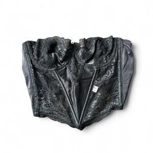 Vintage 90s 80s Christian Dior black satin and lace corset bustier lingerie bra